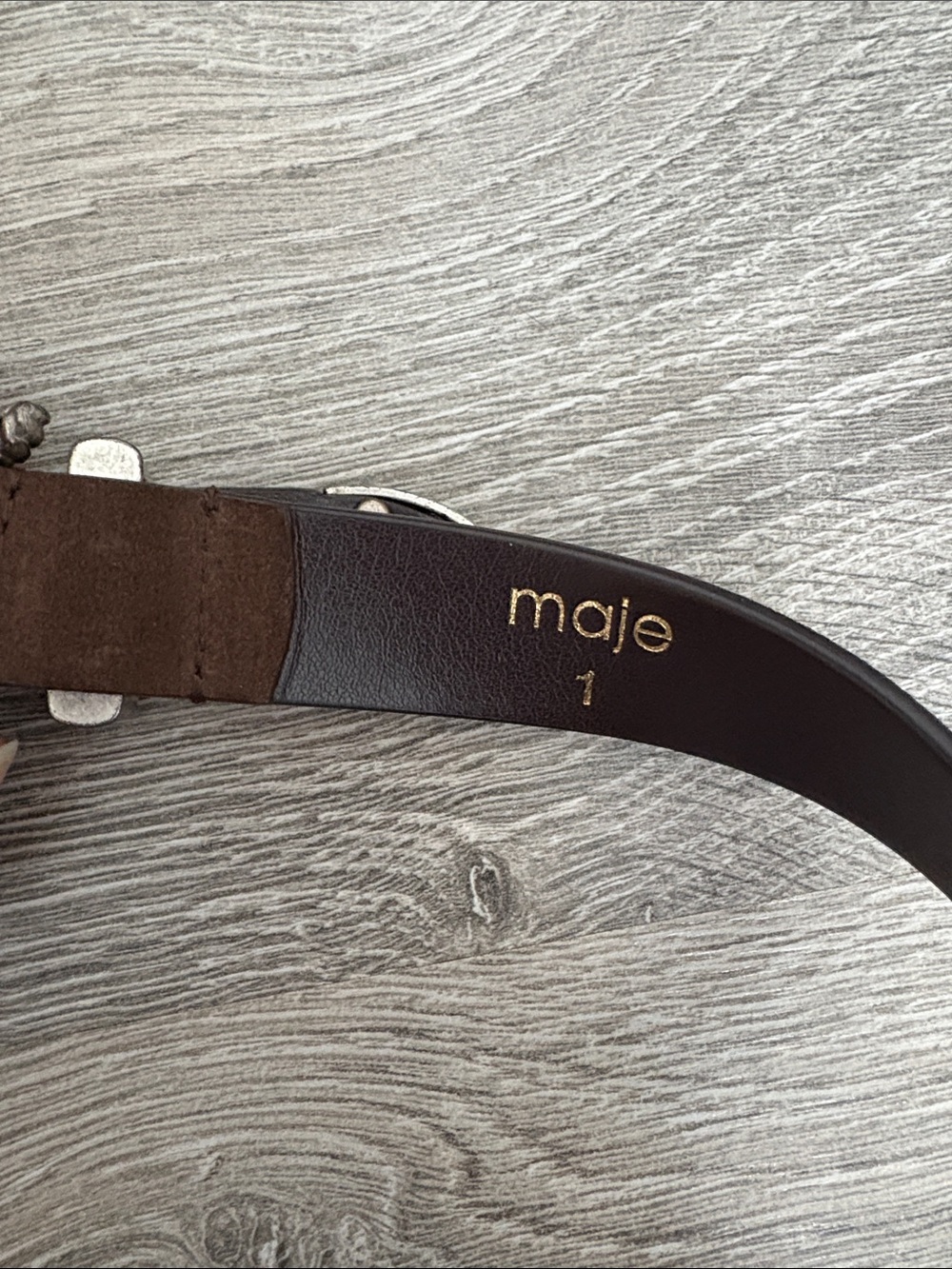 Maje Skinny suede belt with double buckle - Picture 3 of 3